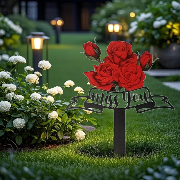 Placa conmemorativa metal cementerio recuerdo cardenal estaca tumba decoración exterior
