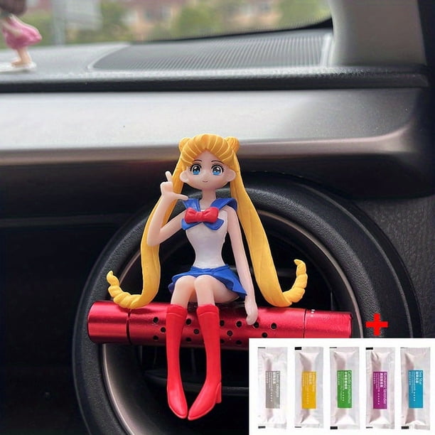 5pcs Fragrance Sticks Car Air Outlet Perfume Clip - Cute Anime Action Figure Decorations for Creative Car Decor
