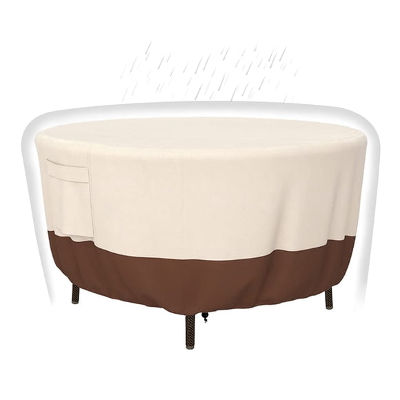 Funda para muebles de patio Tuyeho para mesa redonda 84 cm x 71 cm, beige