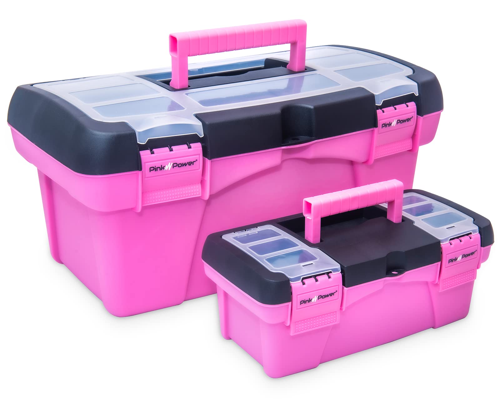 Caja De Herramientas Pink Power Para Mujer, Organizador De Costura Y Manualidades, Paquete De 2
