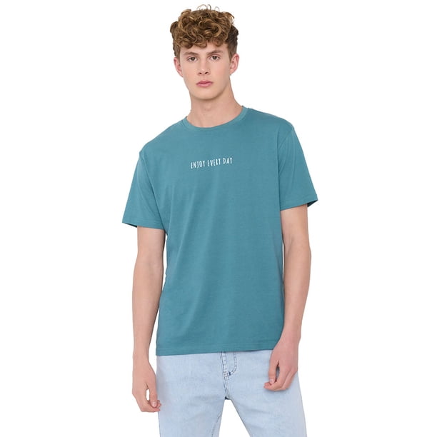 Polera Hombre Front & Back Print Petrol Corona