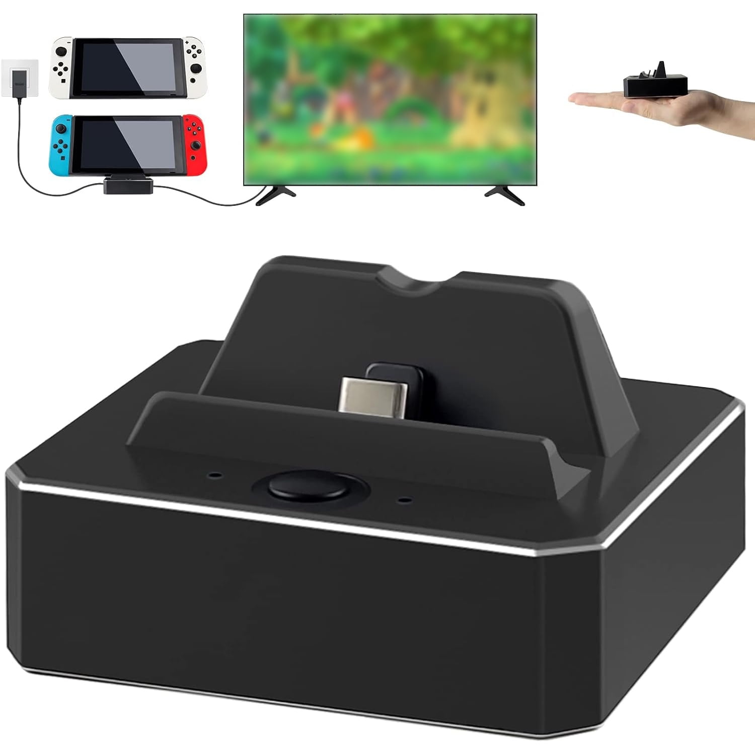 Genérico - Dock Para Tv Para Nintendo Switch, Estación De Acoplamiento Hdmi, Adaptador Portátil De Reemplazo