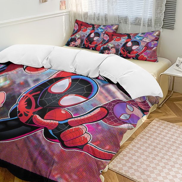 Spider-Man 3-Piece Twin Bed Set - Includes 1 Single Quilt And 2 Pillow Cases Bedding - Fade Resistant Microfiber - Spider