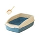 thumbnail image 1 of Caja De Arena Para Gatos Bandeja De Arena Para Gatos Semicerrada Para Gatos De Interior Mascotas Pequeñas Conejo Blanco Y Azul, 1 of 3