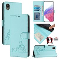 Funda Tipo Cartera Foxdock Para Samsung Galaxy A04 Core Con Soporte, Ranuras, Rfid, Diseño De Gato