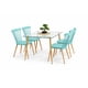 thumbnail image 3 of Comedor Mesa de Vidrio 120x80 + 4 Sillas Windsor Turquesa, 3 of 4