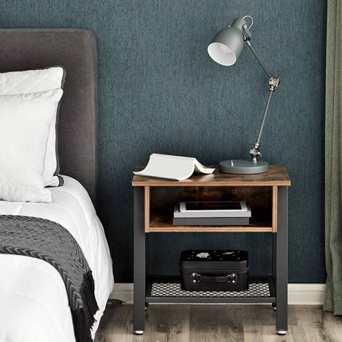 Vasagle - Mesa Arrimo Rustico Industrial Con Bandeja - Lee91