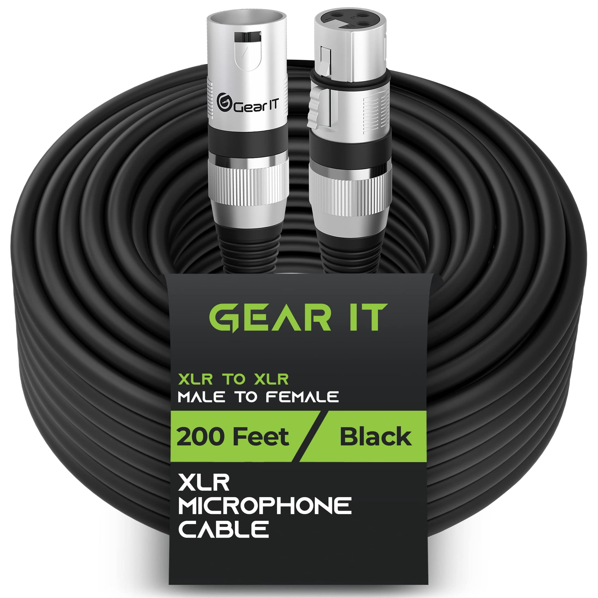 Gearit - Cable De Micrófono Xlr A De 61 M 1 Paquete Negro