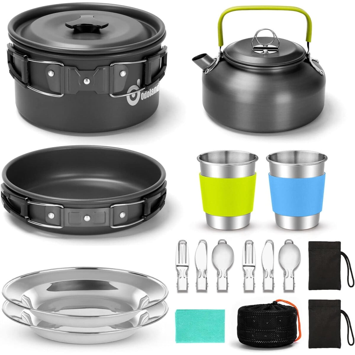 Set Cocina Camping Odoland 15 Piezas Antiadherente 1.9l