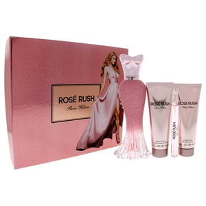 Paris Hilton - Rose Rush By Para Mujer - Set De Regalo Edp Spray, Edp Spray, Loción Corporal, Gel De Ducha