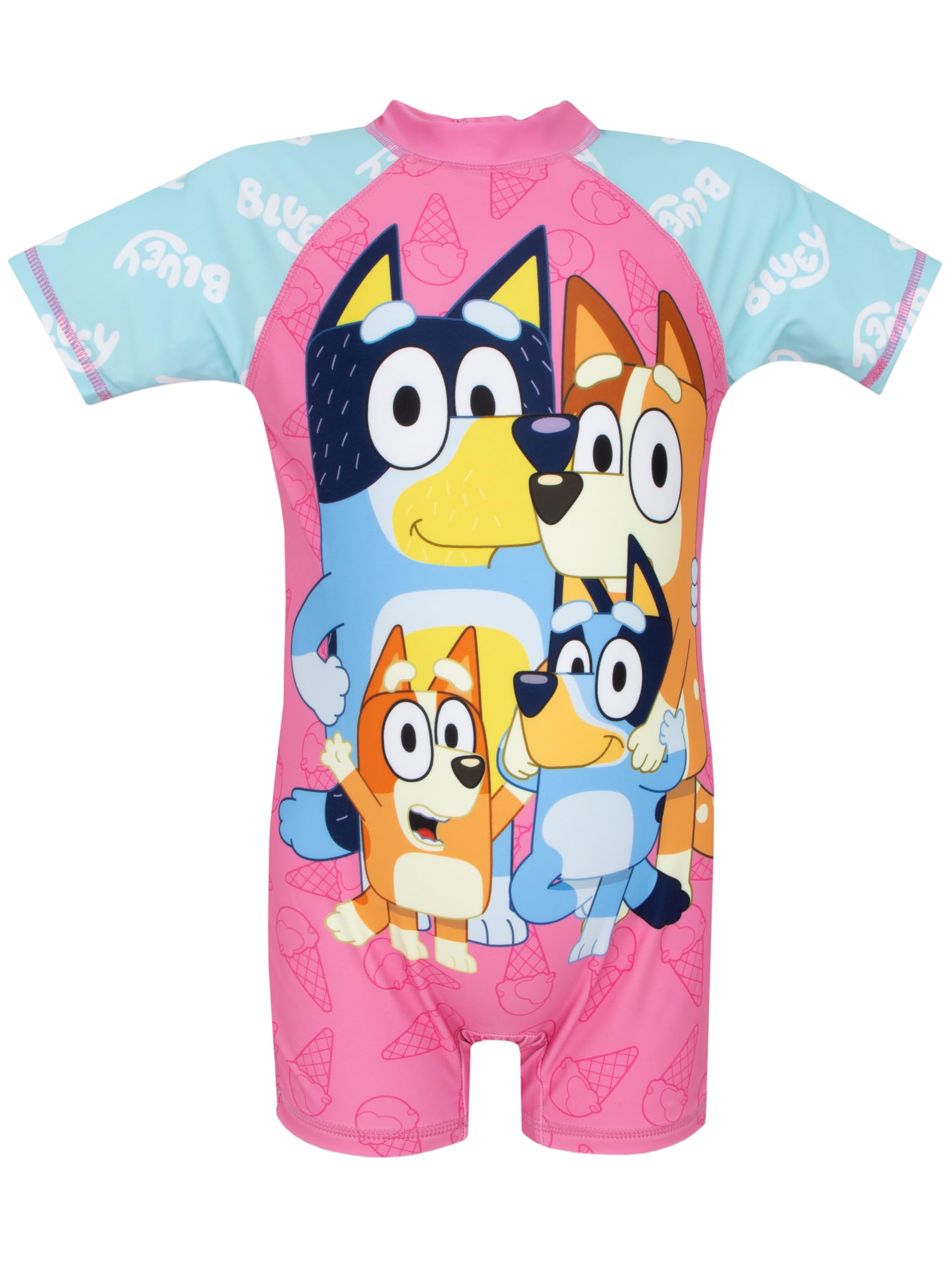Traje De Baño Bluey Girls De Una Pieza Rosa De 6 Años Con Cremallera