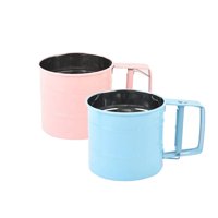 Xusx111 - Fabricación De Material De Acero Inoxidable De Tamiz De Harina De 2 Piezas, Taza De Tamiz De Café, Tamiz Semiautomático De 2 Tazas Para Hornear. Taza De Tamiz De Pastelería De Malla Fina (Ro