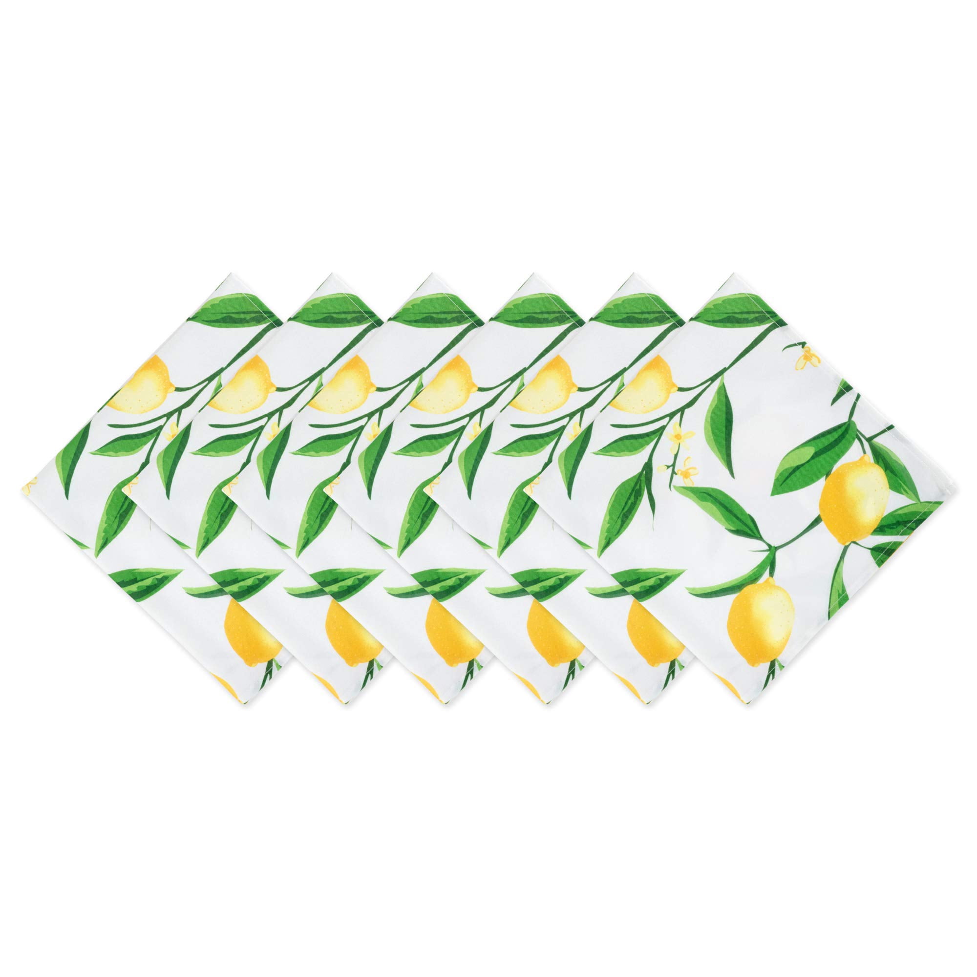 Juego De Servilletas Dii Lemon Bliss Outdoor Para Mesa De 20 X 20 Pulgadas, 6 Piezas