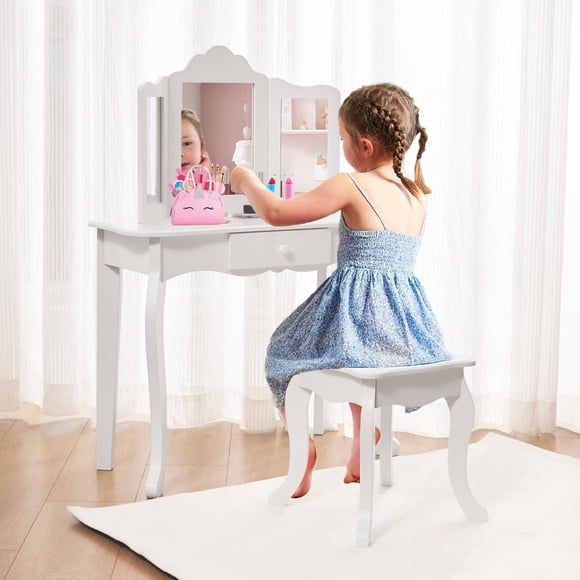 Tocador con Espejo Infantil Blanco