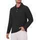 thumbnail image 4 of INSPIRE CHIC Camisa Polo de Hombre con Patrón Piqué de Manga Larga en Contraste de Color para Golf M Negro, 4 of 6