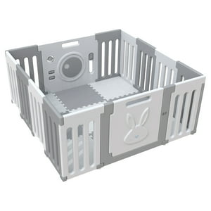 Bbqool - Corral Didáctico De Juegos Bunny Grey + Alfombra