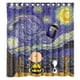 thumbnail image 1 of Cortina de ducha con diseño de Snoopy y Tardis de noche estrellada, juego de cortinas de baño con ganchos, tamaño 60 x 72 pulgadas, 1 of 3