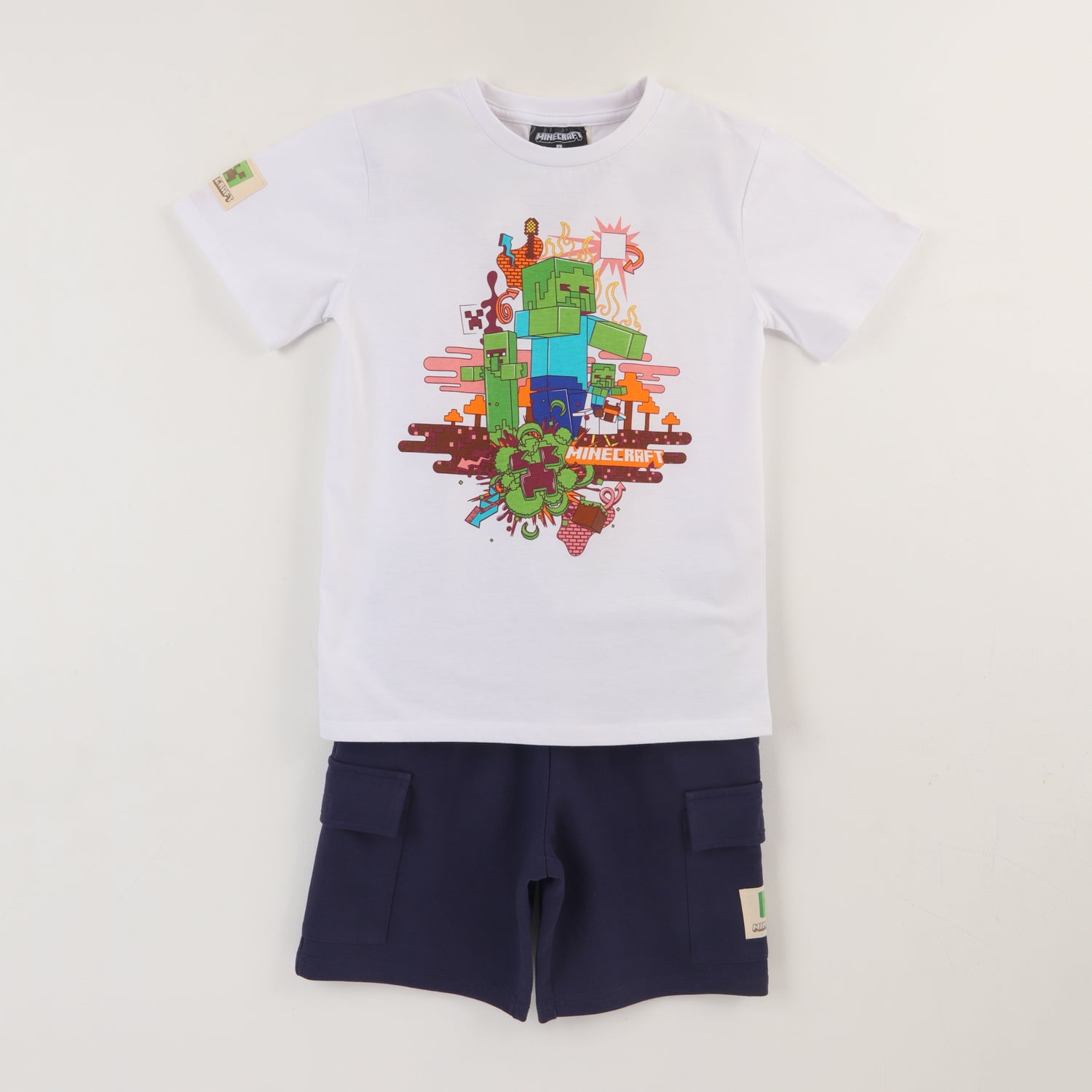 Conjunto Niño Blanco Zombies Minecraft