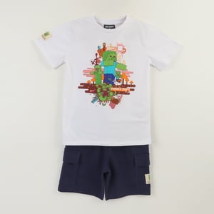 Conjunto Niño Blanco Zombies Minecraft