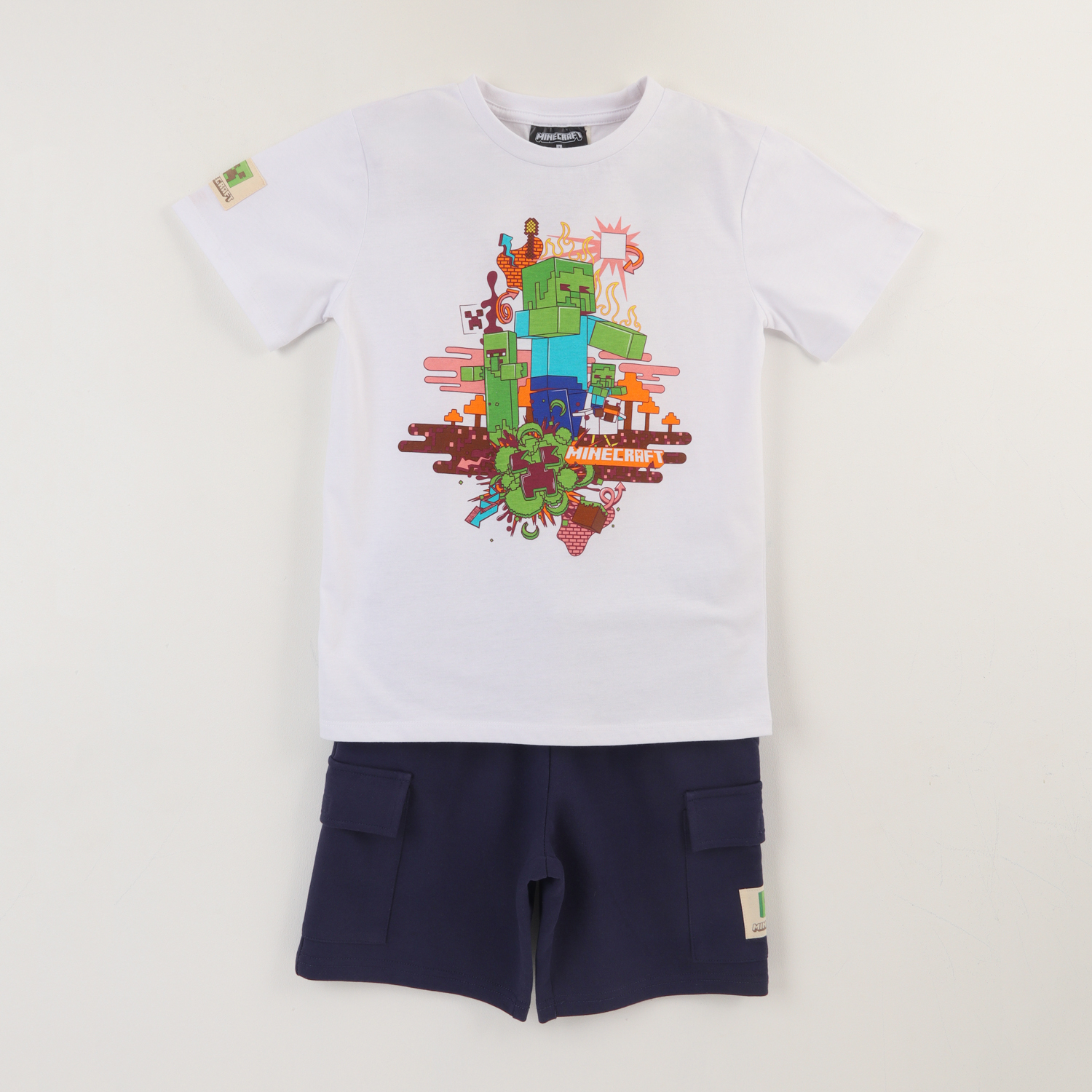 Conjunto Niño Blanco Zombies Minecraft