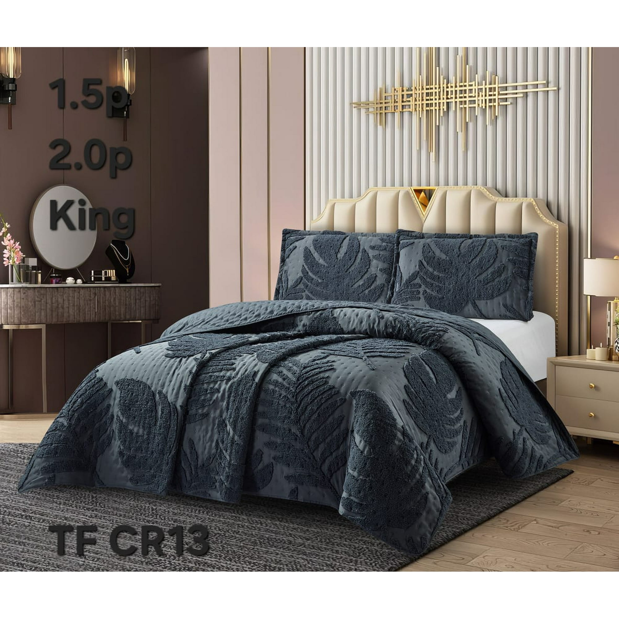 Aladdins Shop - Cobertor De Verano Plaza Y Media Plumon Polialgodón Hojas Plomo