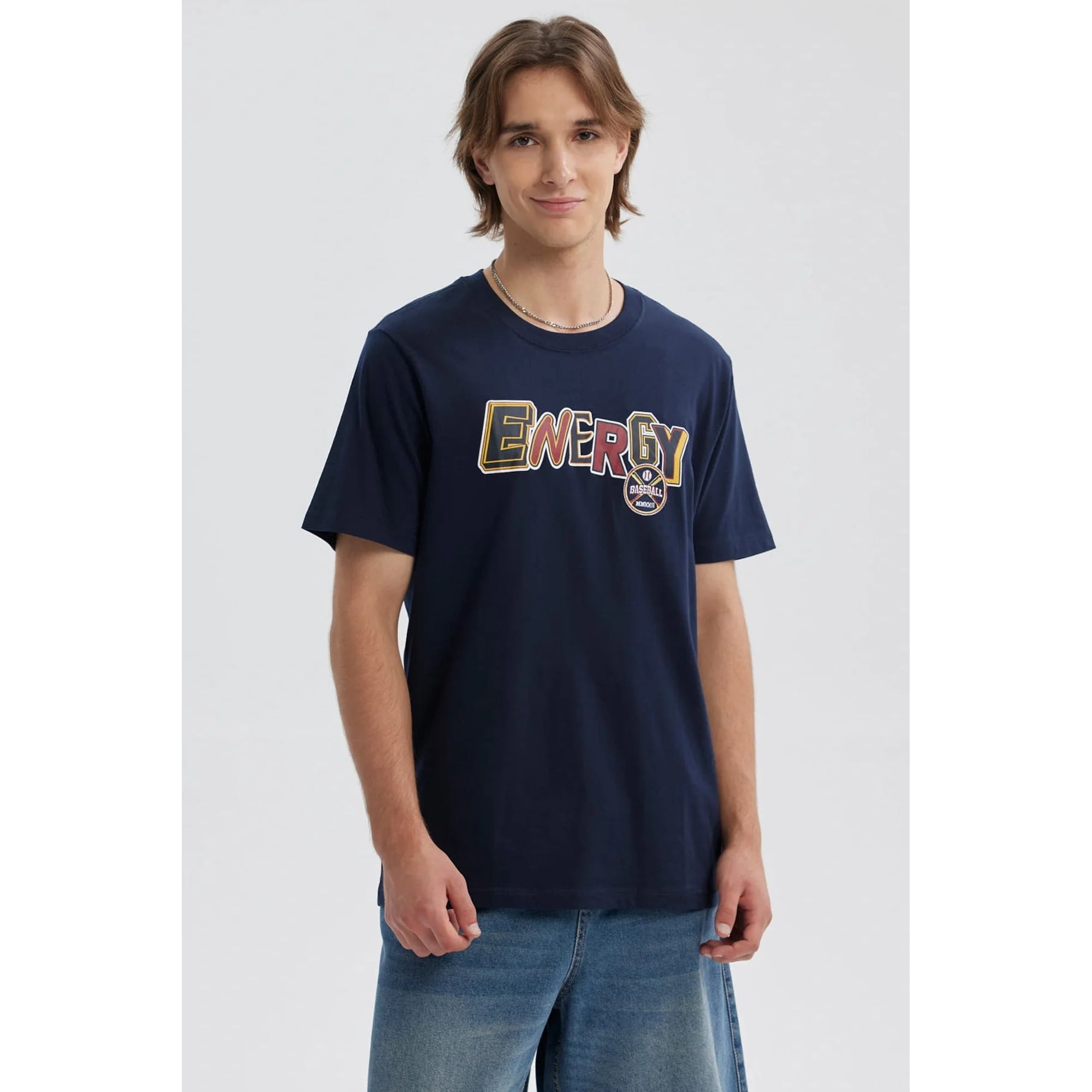 Fashionspark - Polera Hombre Print Posicional Azul Oscuro