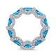 thumbnail image 2 of Anillos de Flores para Mujer Plata Esterlina 925 Zafiro Gema Zirconia Compromiso Promesa Anillos de Boda Azul Anillo de Diamante de Alto Carbono Talla 5-10, 2 of 5