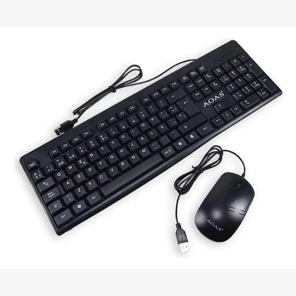 Kit Teclado Y Mouse Usb Laptop Pc Computador Combo Cableado A-1016 Office Work