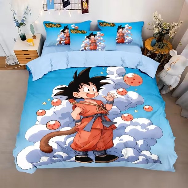 Dragon Ball Animation Peripheral Goku Piccolo Turtle Immortal Krillin Four Piece Set Cute Cartoon Quilt Cover Model Bedding Gift Bed Sheets