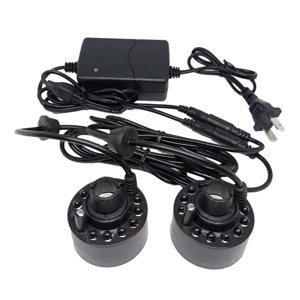 Magideal - Mini Mist Mister Dos Cabezas Luces Coloridas Adaptador De Corriente Estadounidense Accesorio Niebla Ultrasónica Para Decoración De Paisaje Interior Material De Polipropileno