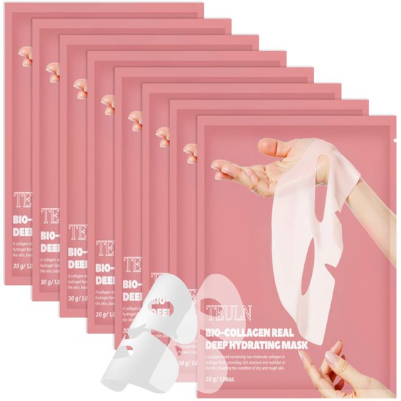 Mascarilla Facial TEULN Pack de 8 - Mascarilla Hidratante de Colágeno