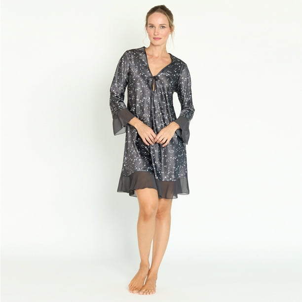 Camisa de Dormir Sesgo Charcoal Estampado