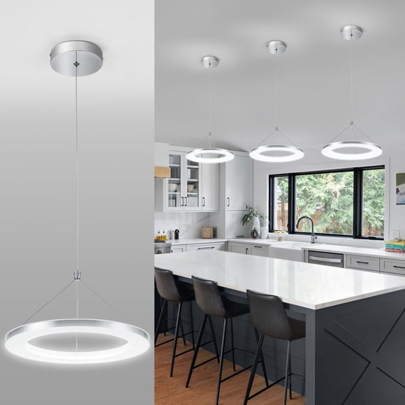 Lámpara colgante CHYING de 30 cm, plateada, regulable, LED 6500 K