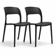 thumbnail image 2 of 2 Sillas Modernas Negras 43x41x83 Cm Para Comedor Terraza, 2 of 8