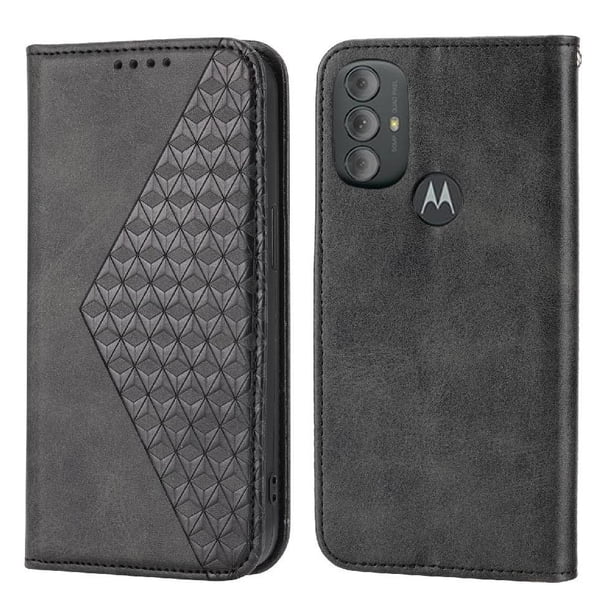Funda Flip FOXDOCK para Motorola Moto G Pure 2021 , Estilo Billetera con Diseño Rombo, Correa de Mano y Soporte, Uso Diario