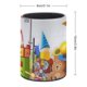 thumbnail image 2 of Gee-Raffa-theme Cylinder Pen Holder Pencil Organizer with Flannel Lining PVC Leather Material Cardboard Base for study work 10*8CM, 2 of 6