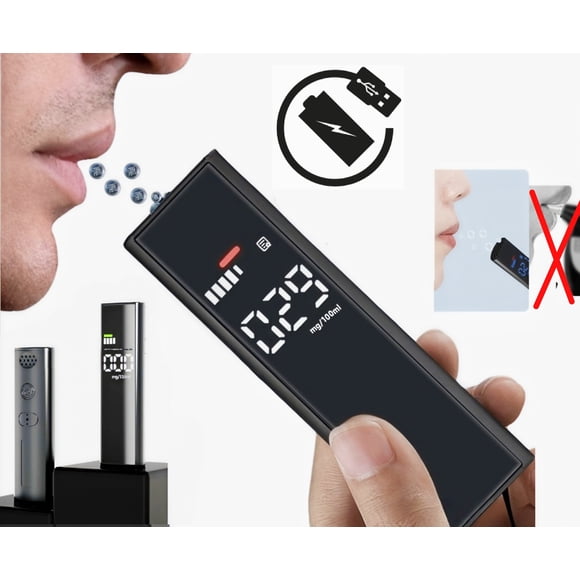 Alcoholimetro. Medidor de nivel de alcohol digital. Recargable. Alcotest. Medidor de alcohol