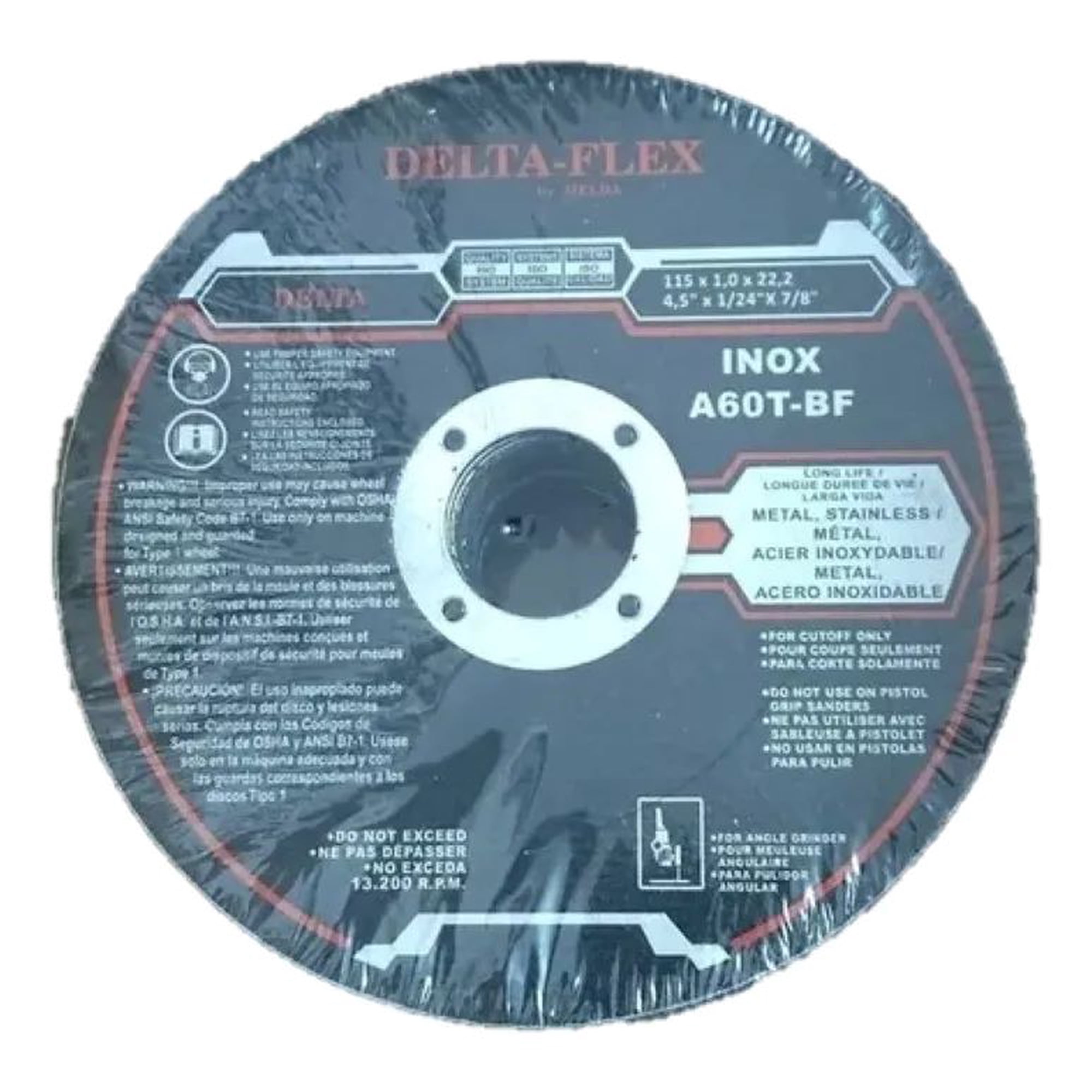 Metalfer - Disco Corte Inoxidable 4 1/2 X 1mm(caja De 25 Un) Negro