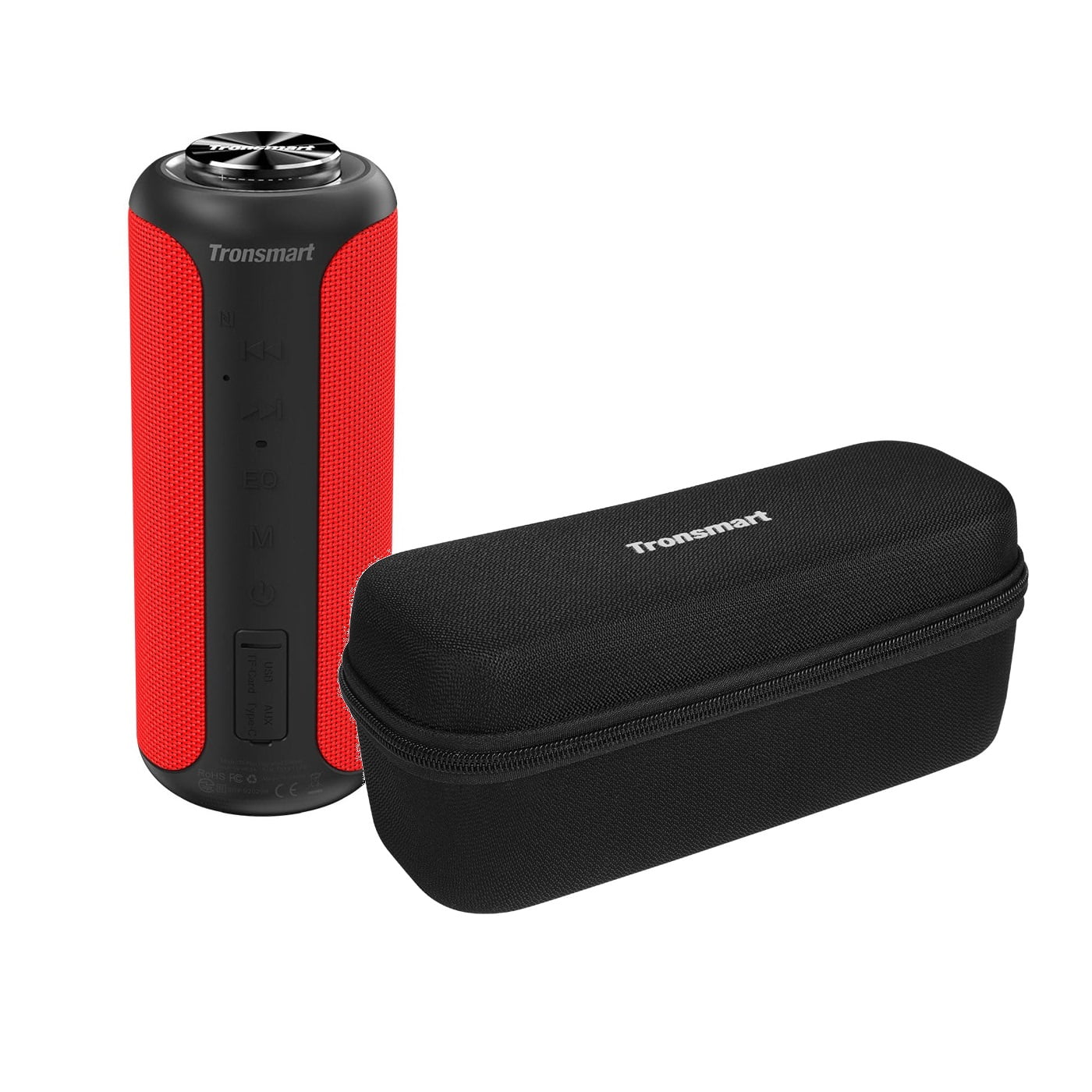 Parlantes Bt Tronsmart T6+ Upgraded 40w Rojo + Estuche