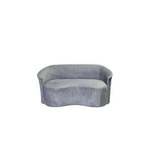 Diseños Valestrini - Sofa Curvo Felpa Gris Claro