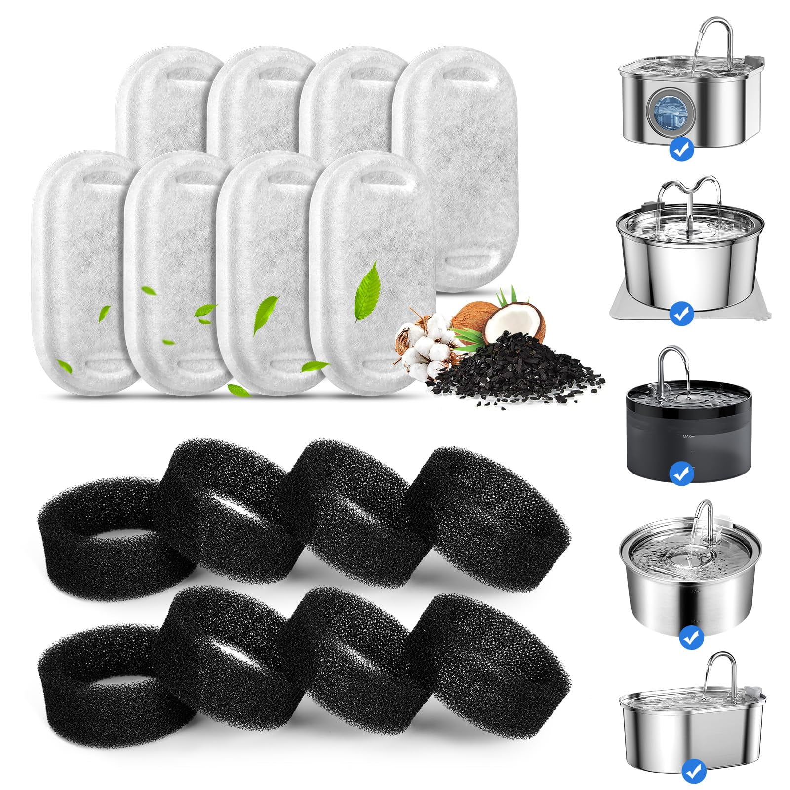 Vindox - Filtros De Fuente De Agua Cat Para Fuente De Acero Inoxidable