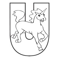 Rienda Libre Graphics - Decomural U Unicorn Alphabet Childrens Nursery Ws-34474