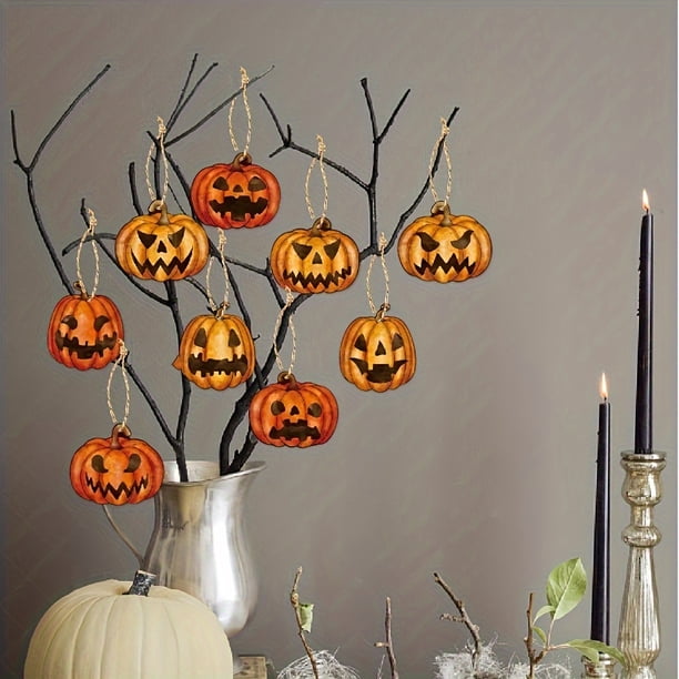 9pcs, Halloween Hanging Decoration, Pumpkin Hanging Decoration, Scene Decor, Room Decor, Home Decor, Window Decoration Pendant, Holiday Party Decor, Halloween Decor