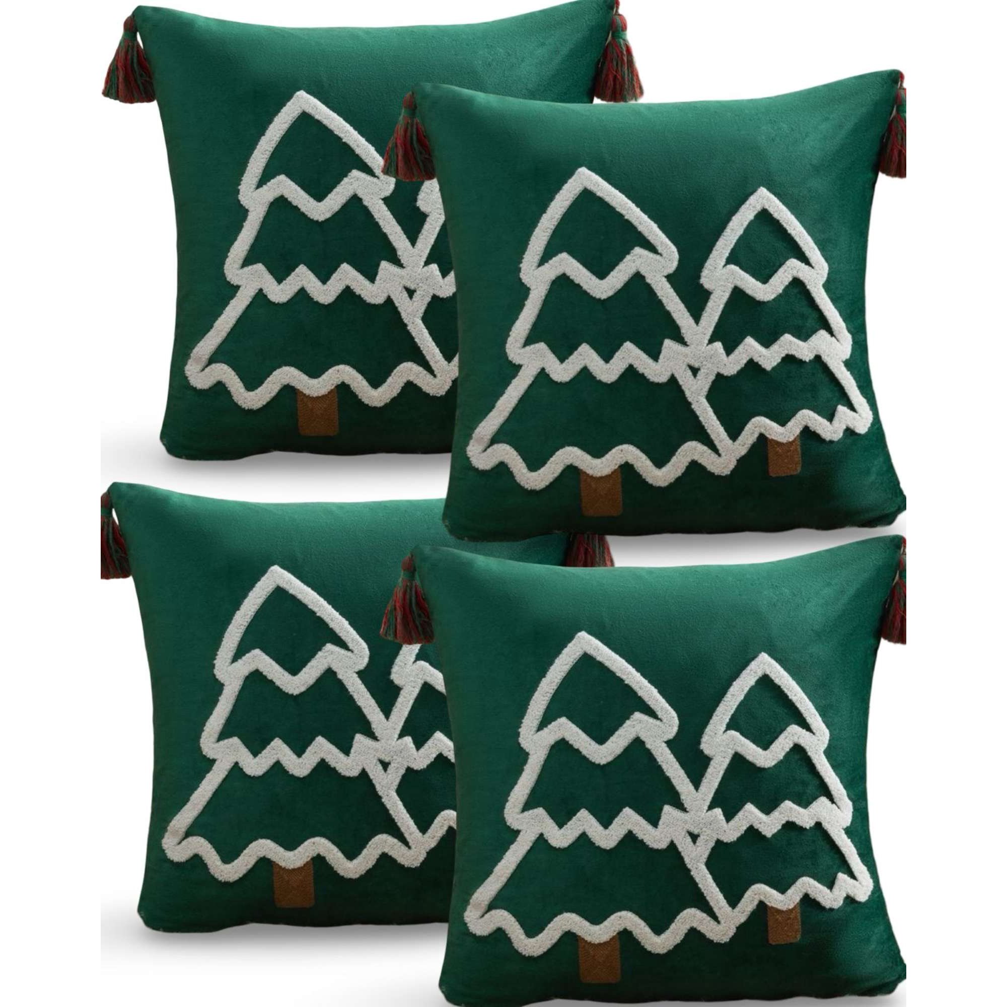 Genérico - Set De 4 Fundas De Cojin Para Navidad A6