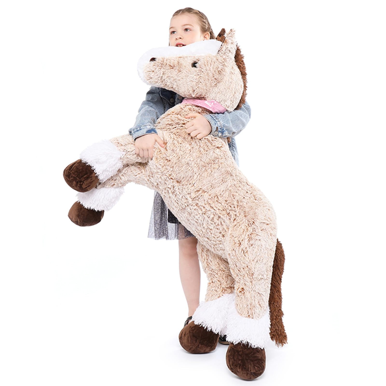 Peluche Con Forma De Caballo Gigante Tezituor, 140 Cm, Con Cojín Para Abrazar