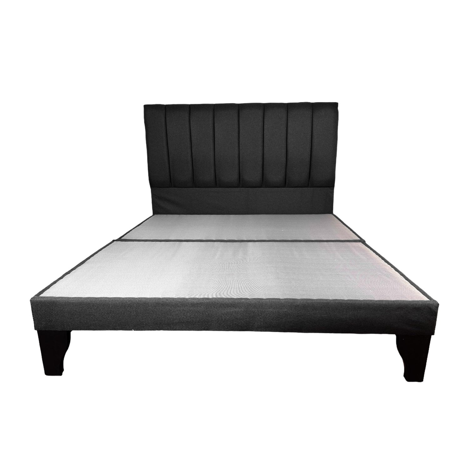 Cama 2 Plazas Franjas 150X190Cm Incluye Base + Respaldo Negro