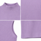 thumbnail image 3 of Polera Rib Mujer Tejida Sin Mangas Cuello Alto Acanalada lila Talla Única, 3 of 3
