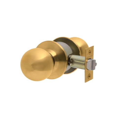 Stark Design - Cerradura De Pomo Cilíndrica, Simple Paso. (Bronce Pulido). Sku: Sdp40-Pb