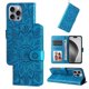 thumbnail image 2 of Funda tipo cartera FOXDOCK para iPhone 16 Pro Max , diseño girasol en relieve, cuero PU, cierre magnético, soporte y tarjetero, 2 of 5