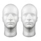 thumbnail image 4 of Cabeza De Maniquí De Espuma Para Hombre, 2 Uds., Modelo De Sombrero, Peluca, Soporte De Exhibición, Estante Blanco, 4 of 5